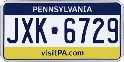 PA license plate JXK6729