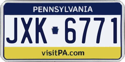 PA license plate JXK6771