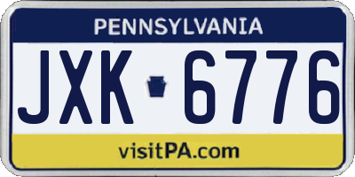 PA license plate JXK6776