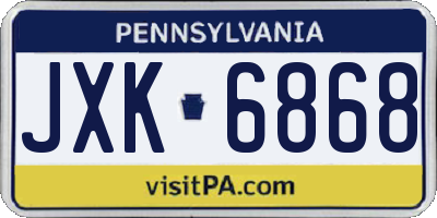 PA license plate JXK6868