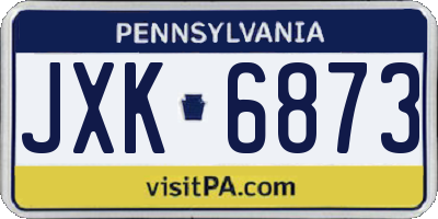 PA license plate JXK6873