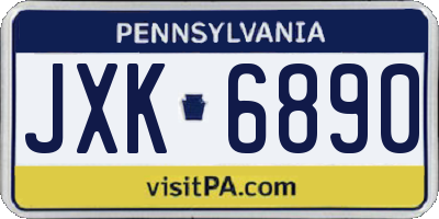 PA license plate JXK6890