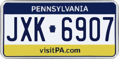 PA license plate JXK6907