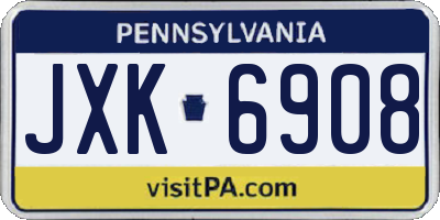 PA license plate JXK6908