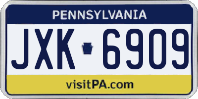 PA license plate JXK6909