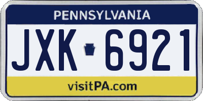 PA license plate JXK6921