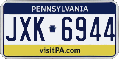 PA license plate JXK6944