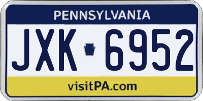 PA license plate JXK6952
