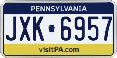 PA license plate JXK6957