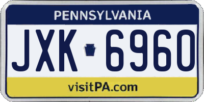 PA license plate JXK6960