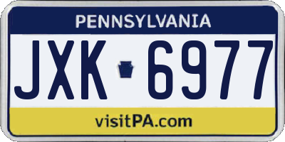 PA license plate JXK6977