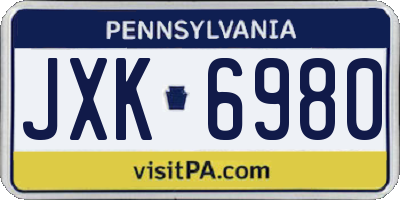 PA license plate JXK6980
