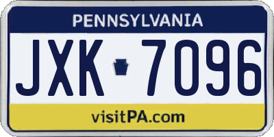PA license plate JXK7096