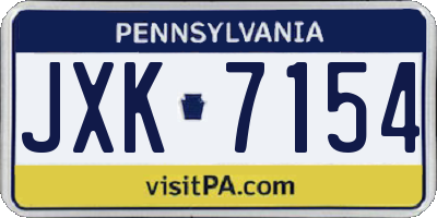 PA license plate JXK7154