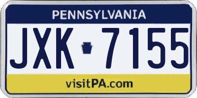 PA license plate JXK7155