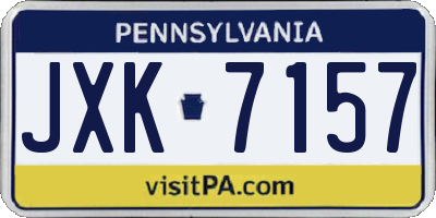 PA license plate JXK7157