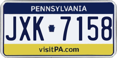 PA license plate JXK7158