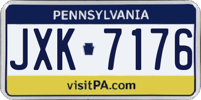PA license plate JXK7176