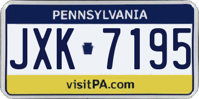 PA license plate JXK7195