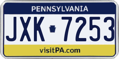 PA license plate JXK7253