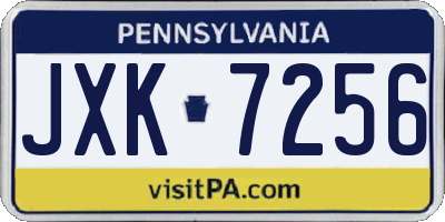 PA license plate JXK7256