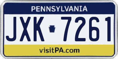 PA license plate JXK7261
