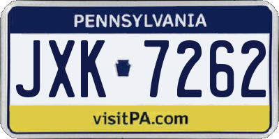 PA license plate JXK7262