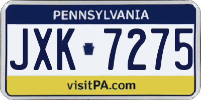 PA license plate JXK7275