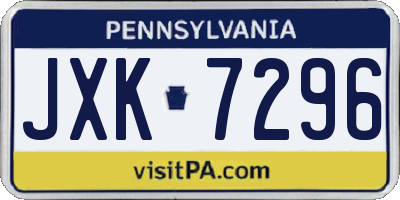 PA license plate JXK7296