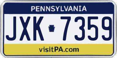 PA license plate JXK7359