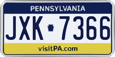 PA license plate JXK7366