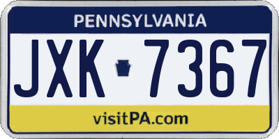 PA license plate JXK7367