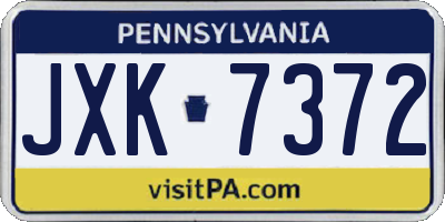 PA license plate JXK7372