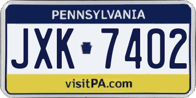 PA license plate JXK7402