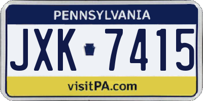 PA license plate JXK7415