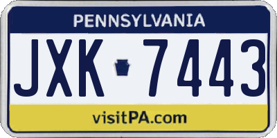 PA license plate JXK7443
