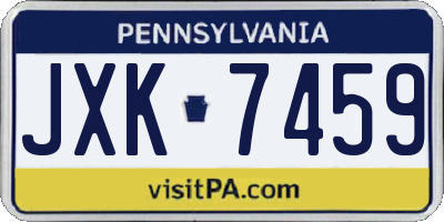 PA license plate JXK7459