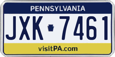 PA license plate JXK7461