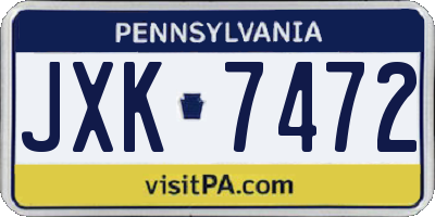 PA license plate JXK7472