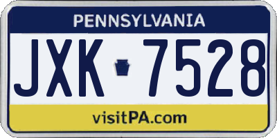 PA license plate JXK7528