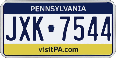 PA license plate JXK7544