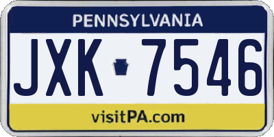 PA license plate JXK7546