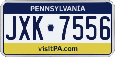 PA license plate JXK7556