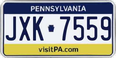 PA license plate JXK7559