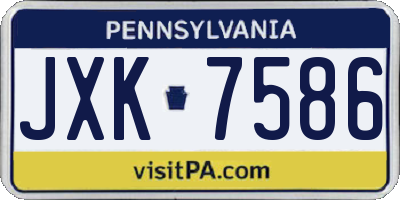 PA license plate JXK7586