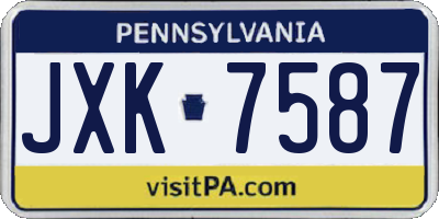 PA license plate JXK7587