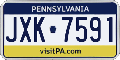PA license plate JXK7591