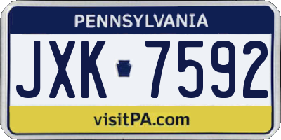 PA license plate JXK7592