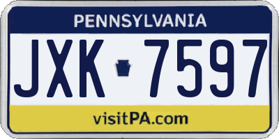 PA license plate JXK7597