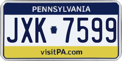 PA license plate JXK7599
